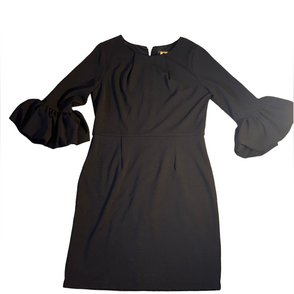 Alexia Admor Dresses & Skirts - NWOT Alexia Admor Black Flounce Ruffle Sleeve Dress Exposed Gold Zipper sz 10